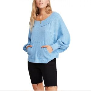 We The Free Westend Thermal Oversized Long-Sleeve Top In Blue Women's Si…